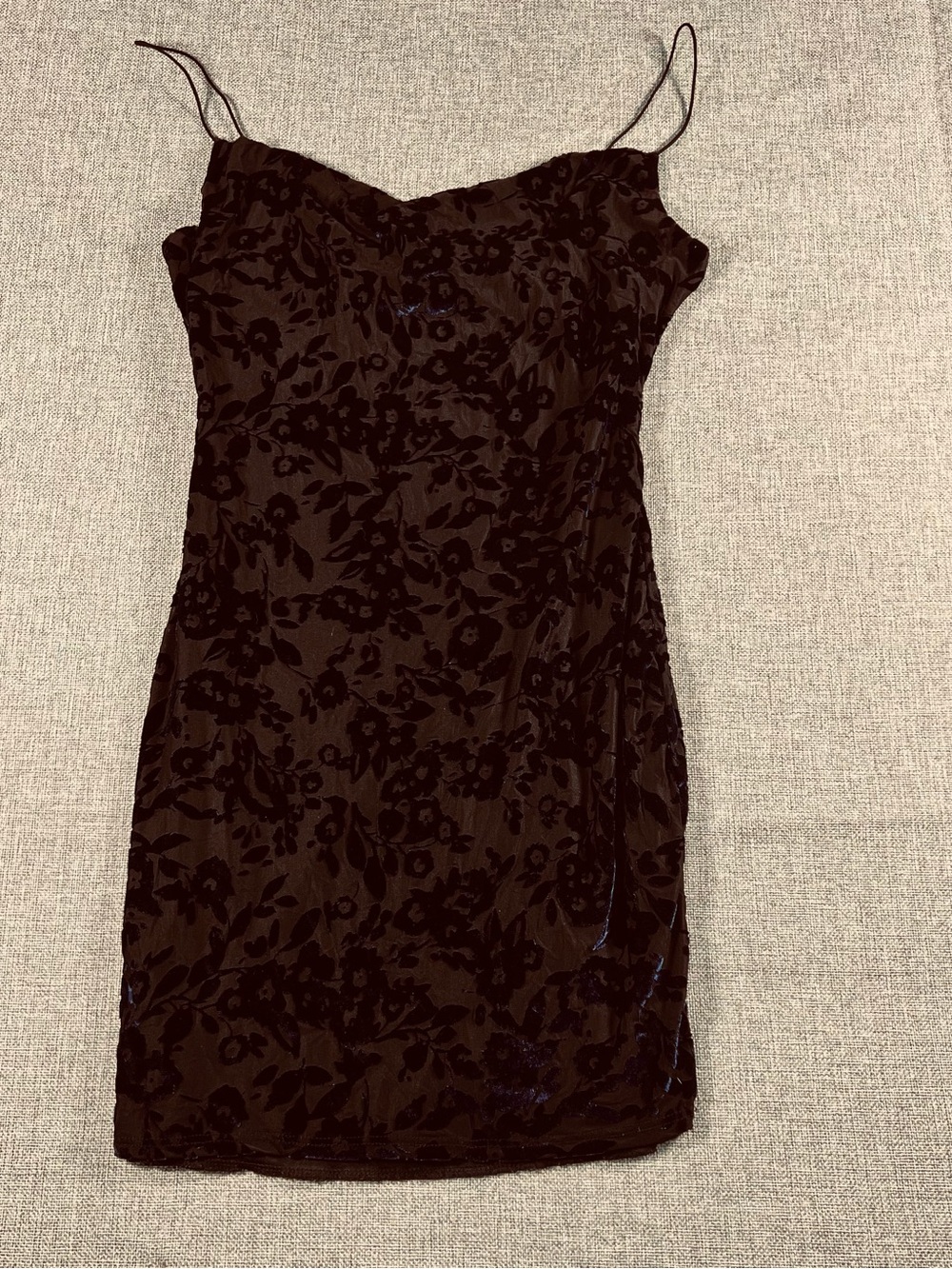 Women's Velvet floral mini dress
